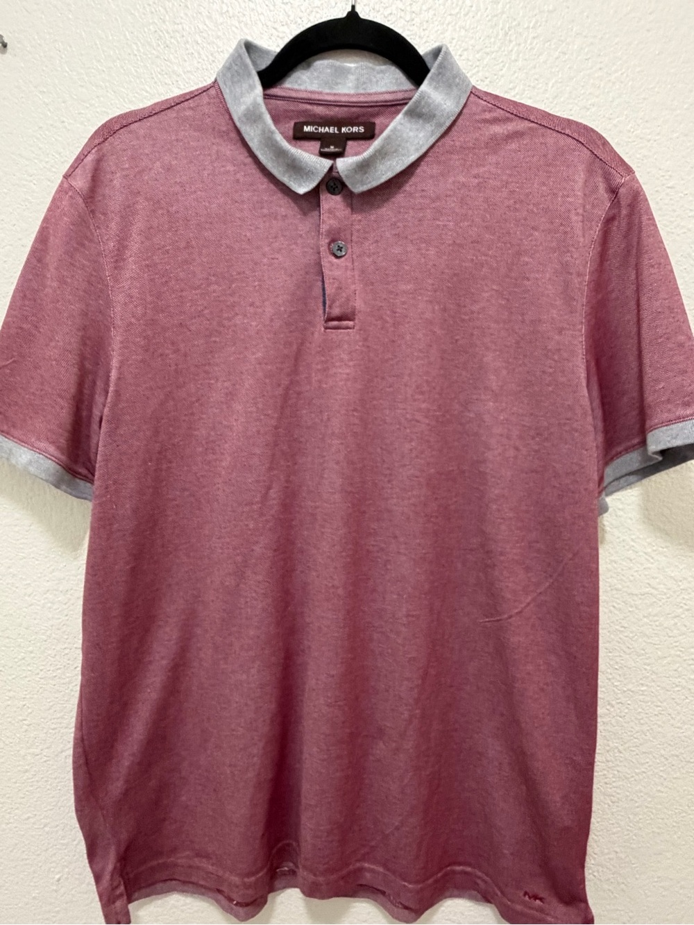 Michael Kors red and gray knit polo, men's medium